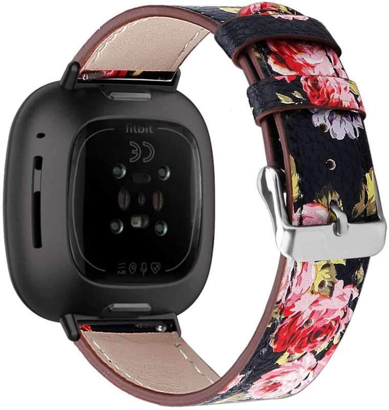 Fitbit Versa 3/Sense black floral strap