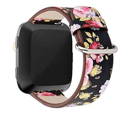 Fitbit Versa black floral strap