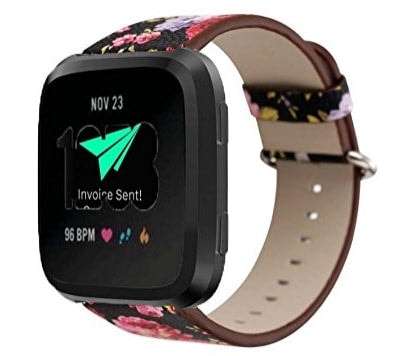Fitbit Versa black floral strap