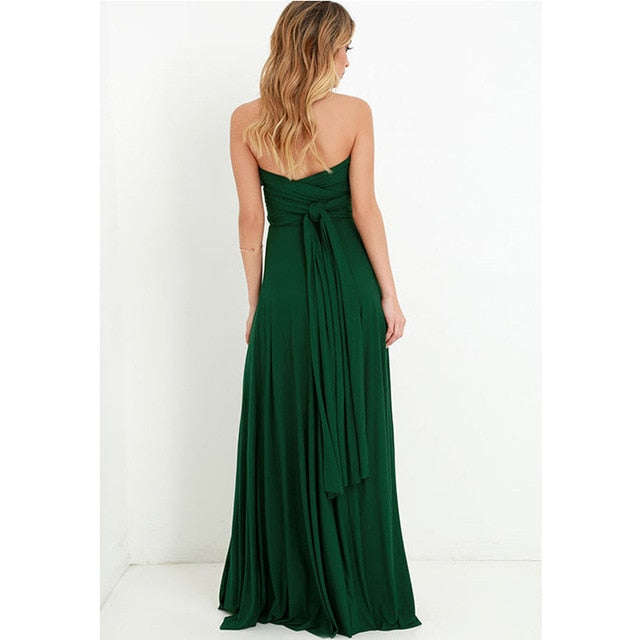 Sexy Women Multiway Wrap Convertible Boho Maxi Club Red Dress Bandage Long Dress P... - color 5 / XL