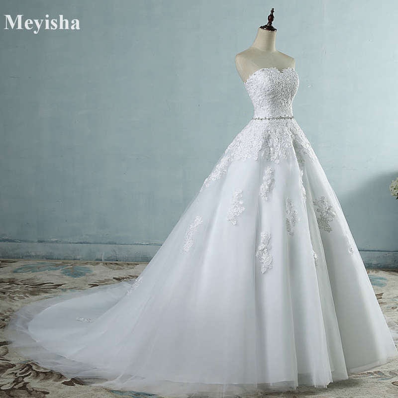 ZJ9032 lace flower Sweetheart White Ivory Fashion Sexy 2019 Wedding Dresses for bri... - WHITE / 20W