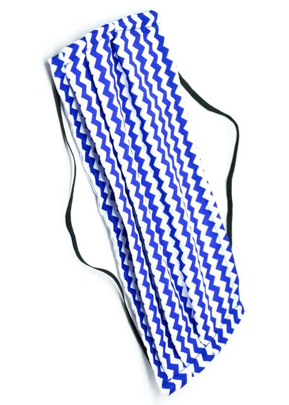 Zig Zag Washable Protective Face Mask - Zig Zag Blue / Around Head