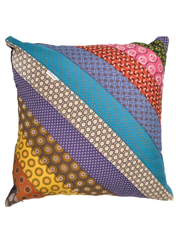 Shweshwe Patchwork Cushion Cover Wide Stripes | Various Sizes - 45cm x 45cm