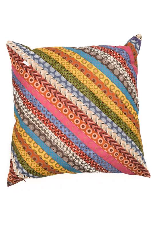 Shweshwe Patchwork Cushion Cover Thin Stripes - Various Sizes - 45cm x 45cm