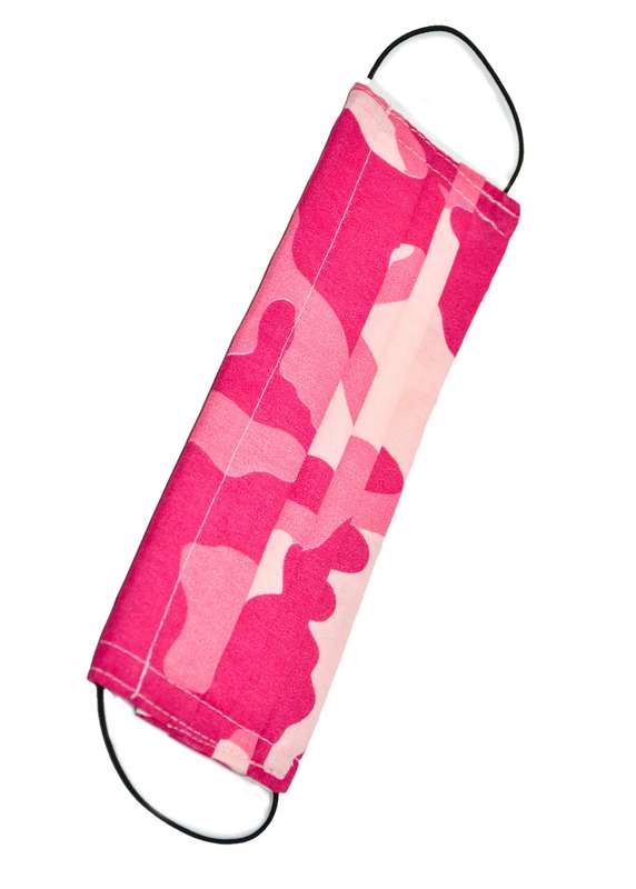 Washable Face Mask - Pop Print - Ear Loop / Camouflage Cerise