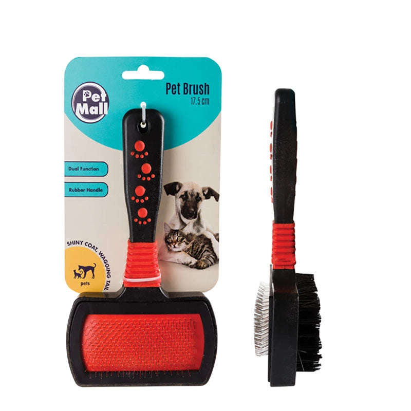 Pet Mall Dual Function Wide Pet Brush - 17cm
