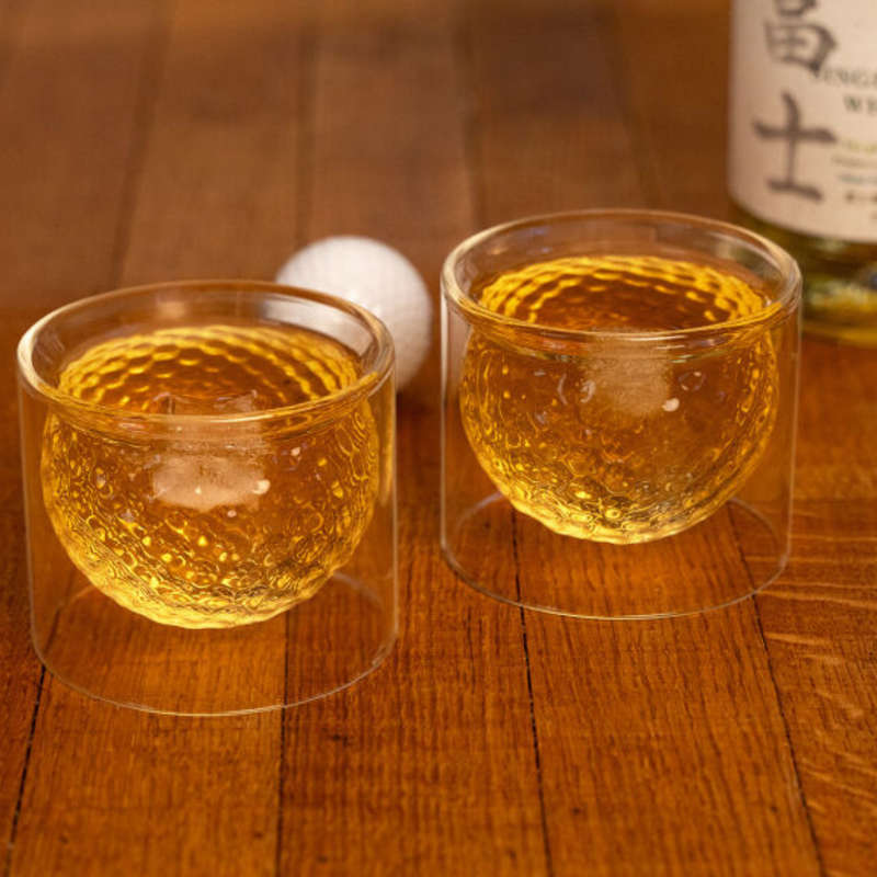 Kikkerland Golf Ball Glasses - Set of 2