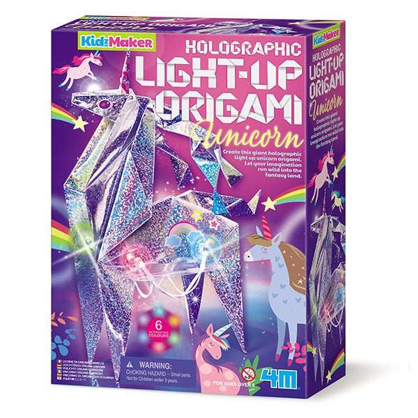 4M - Holographic Light Up Origami Unicorn