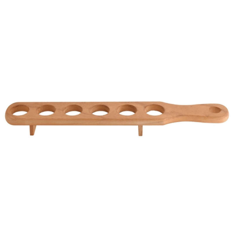 Glass Shot Glasses & Wood Serving Paddle