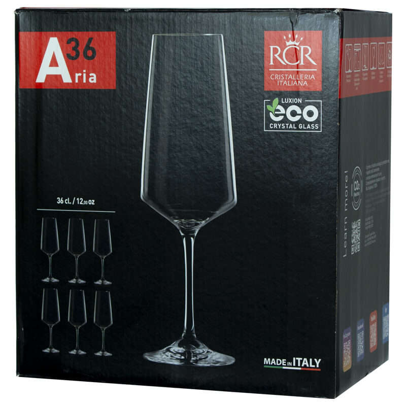 Aria Luxion Crystal Champagne Flute Glass - Set of 6