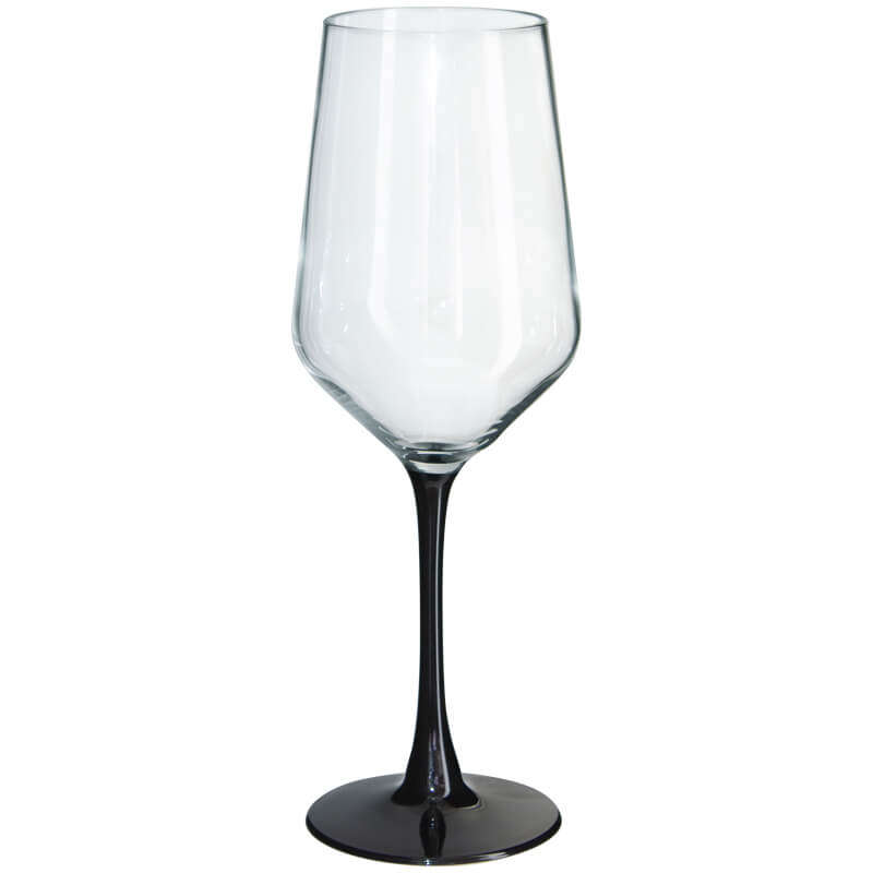 Lanu Black Stem Wine Glass 400ml - Set of 6