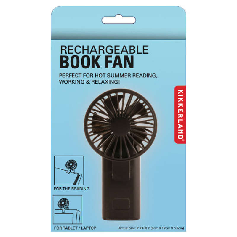 Kikkerland Rechargeable Book Fan