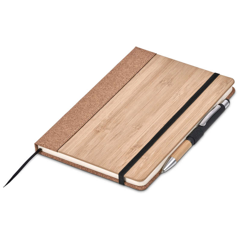 Okiyo Eri Bamboo & Cork Notebook Pen Set