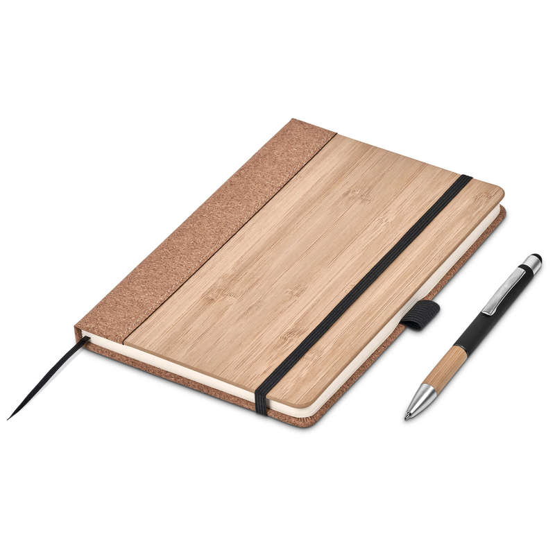 Okiyo Eri Bamboo & Cork Notebook Pen Set