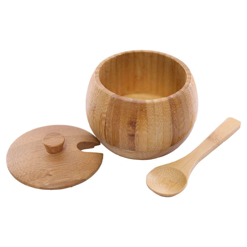 Bamboo Salt/Condiment Pot & Spoon