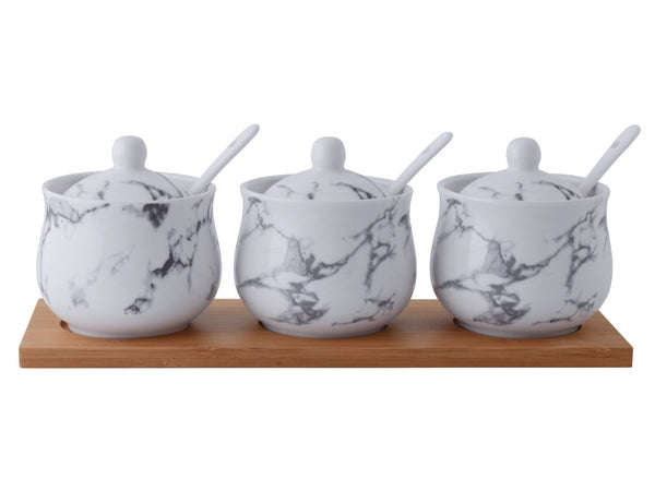 Marble Bamboo Canisters Set