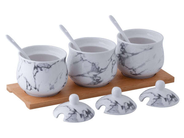 Marble Bamboo Canisters Set