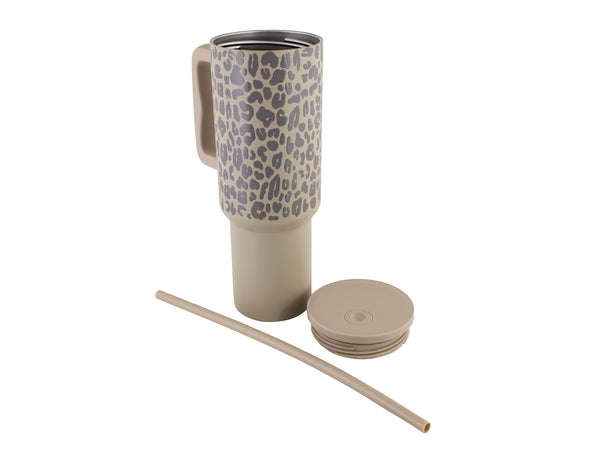 Leopard Print Stainless Steel Travel Mug - 1200ml