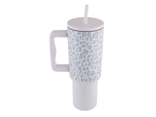 Leopard Print Stainless Steel Travel Mug - 1200ml