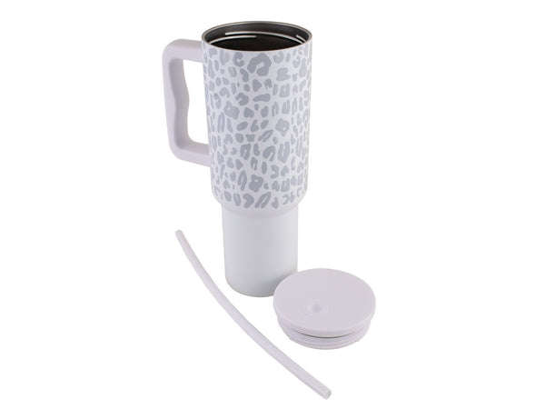 Leopard Print Stainless Steel Travel Mug - 1200ml
