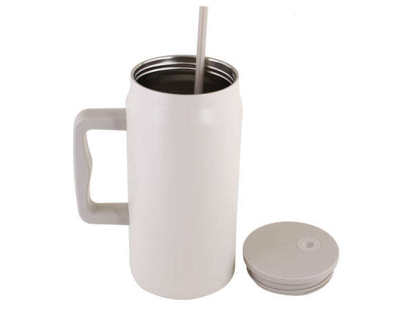 Thirst Quencher Stainless Steel Mug with Straw - 1500ml