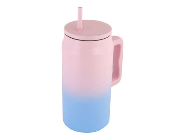 Thirst Quencher Stainless Steel Mug with Straw - 1500ml