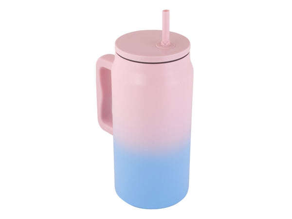 Thirst Quencher Stainless Steel Mug with Straw - 1500ml