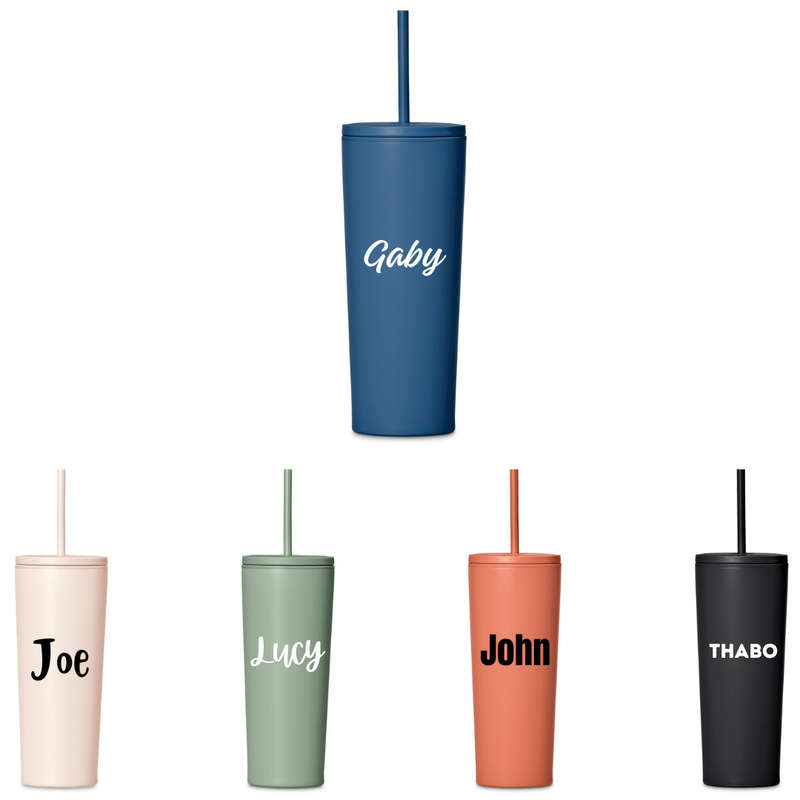 Kooshty Concorde Stainless Steel & Plastic Double-Wall Tumbler & Straw - 720ml