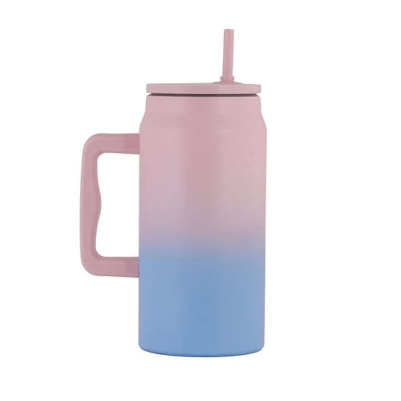 Thirst Quencher Stainless Steel Mug with Straw - 1500ml