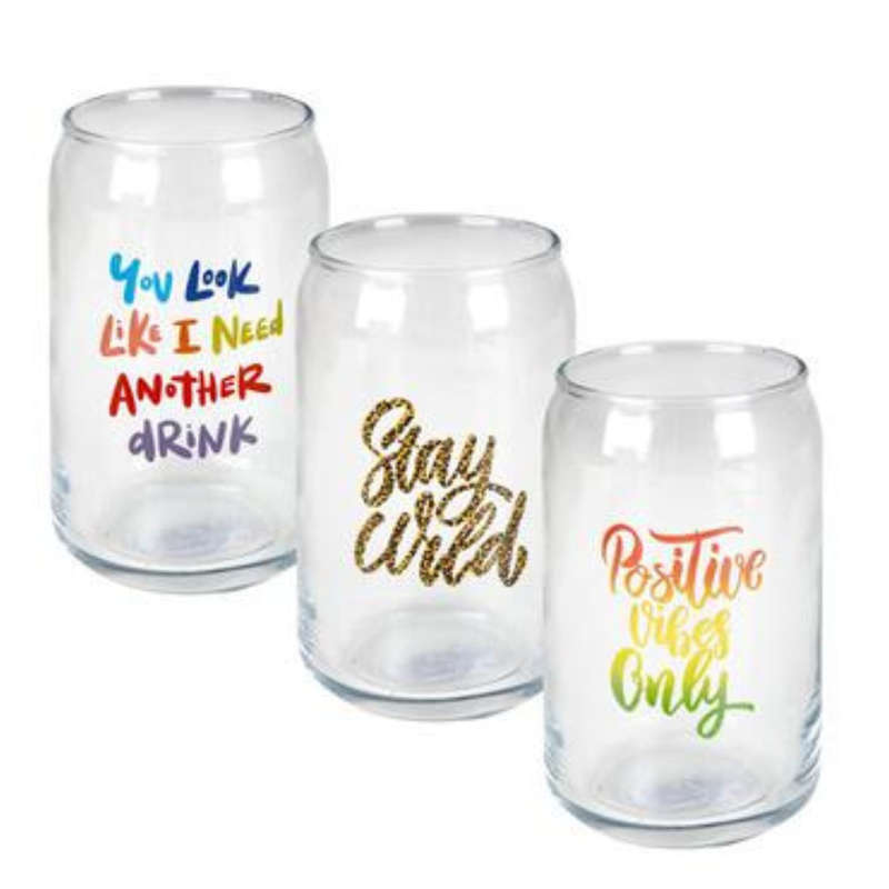 Glass Tumbler with Print - 473ml