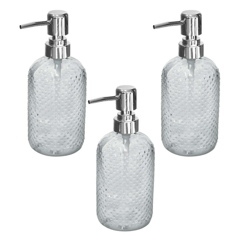 Dotted Glass Liquid Dispenser 400ml - Set of 3