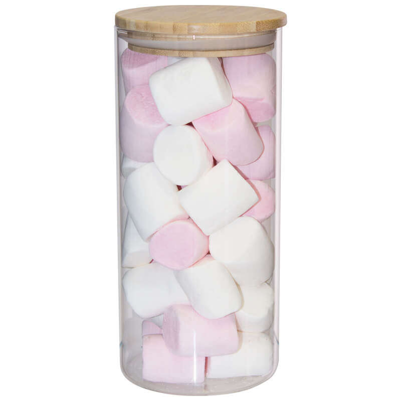 Jeanine Glass Jar & Wood Lid - Various Sizes