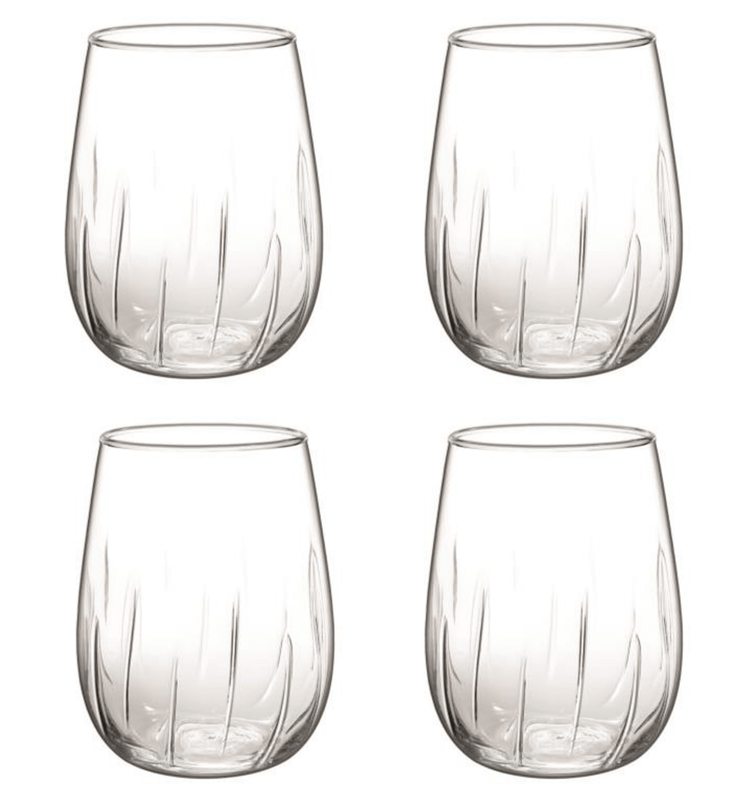 Borgonovo Mistral Wine Aerating Stemless Glasses - Set of 4