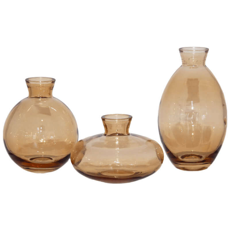 Bud Glass Coloured Mini Vases - 3pc Set