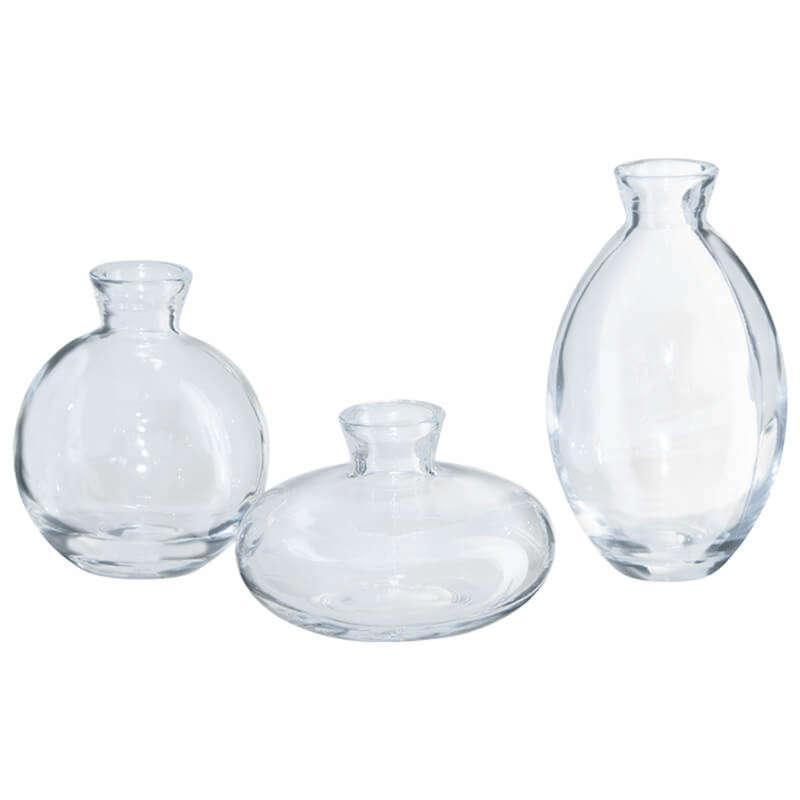 Bud Glass Coloured Mini Vases - 3pc Set