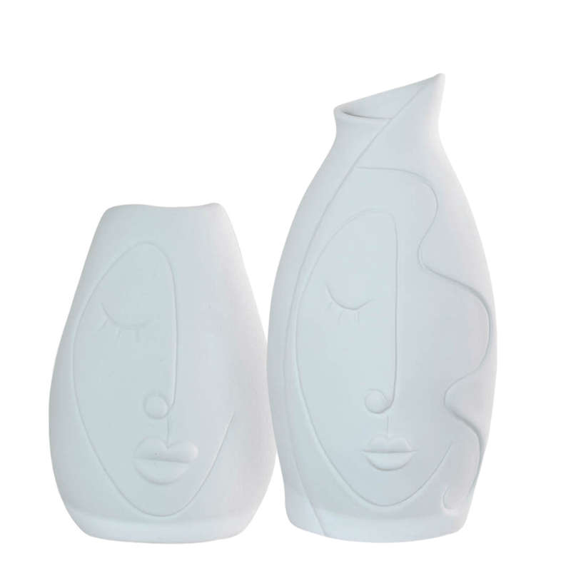 Ceramic Abstract Face Vase