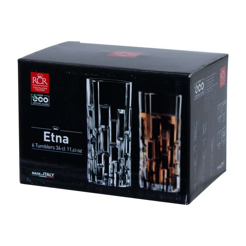 Etna Hi-Ball Crystal Drinking Glasses - Set of 6