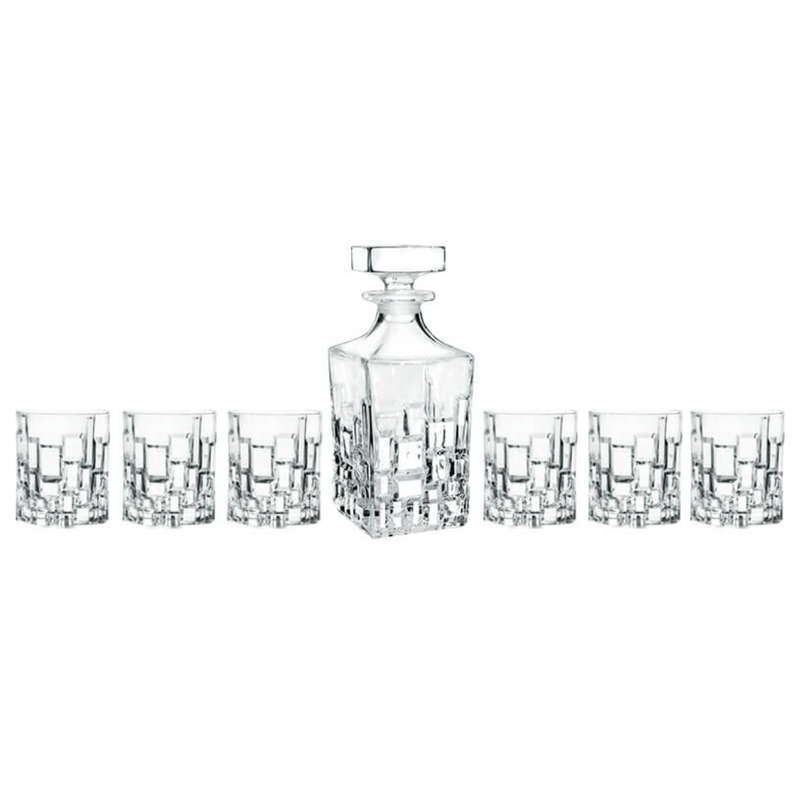 Etna Whiskey Decanter & Glasses - 7pc