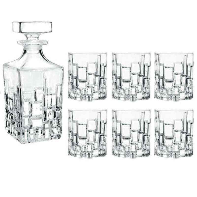 Etna Whiskey Decanter & Glasses - 7pc
