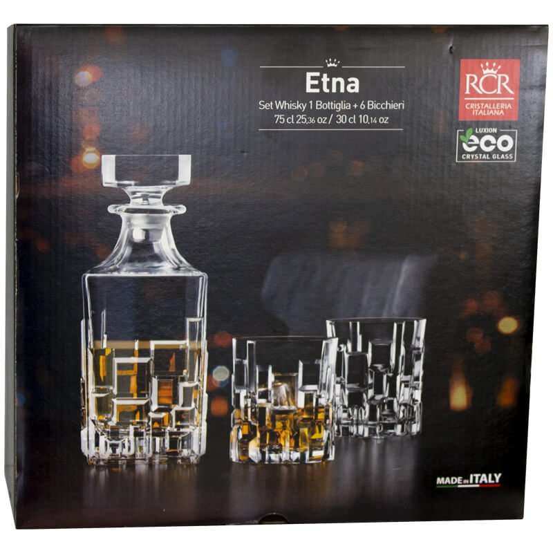 Etna Whiskey Decanter & Glasses - 7pc