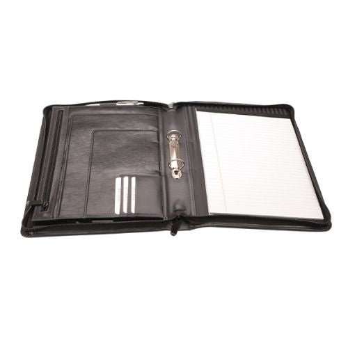 Genuine Leather Varsity Zip Folder