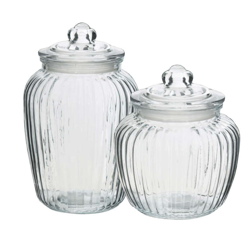 Glass Cookie Jar with Rubber Seal Lid