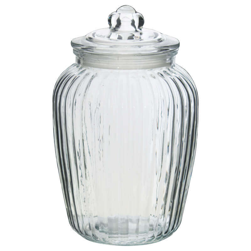 Glass Cookie Jar with Rubber Seal Lid