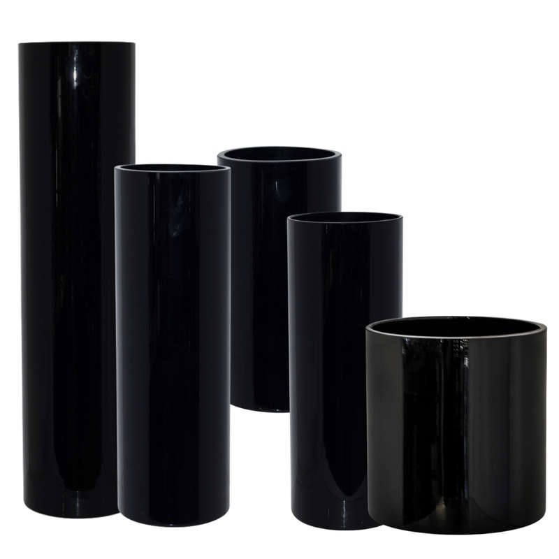 Glass Cylinder Vase - Black
