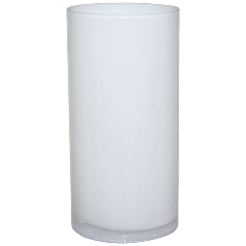 Glass Cylinder Vase - White