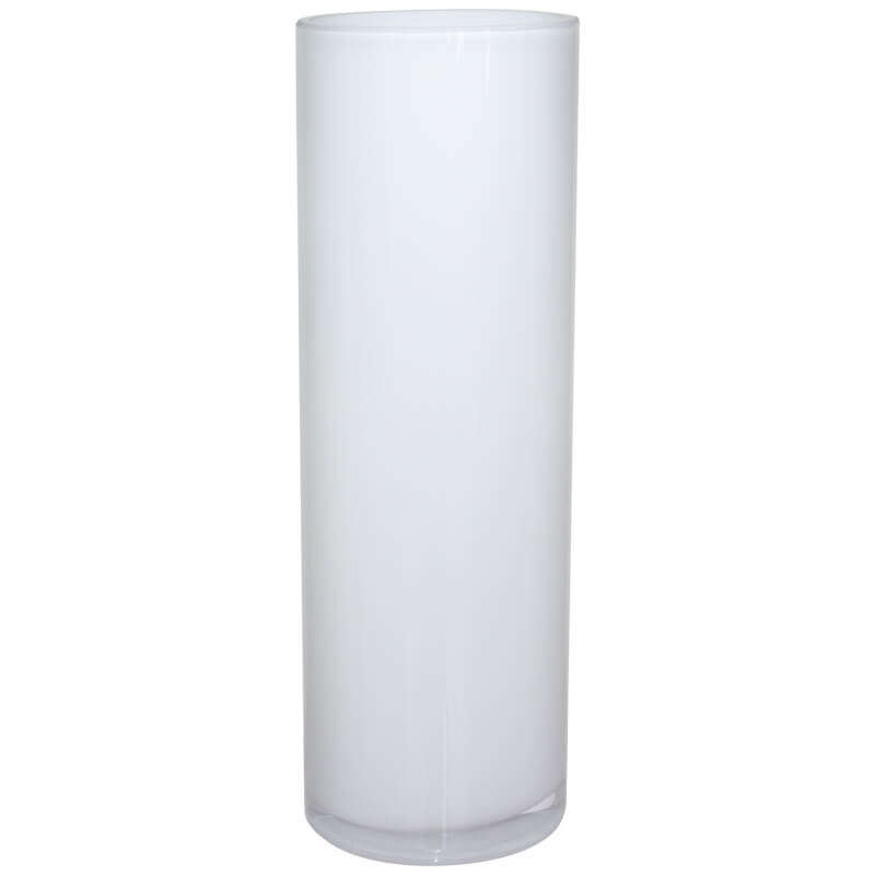 Glass Cylinder Vase - White