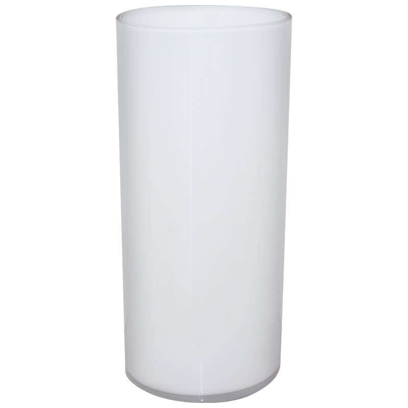 Glass Cylinder Vase - White