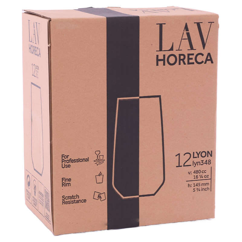 LAV Lyon Long Drink Glasses 480ml - Set of 12