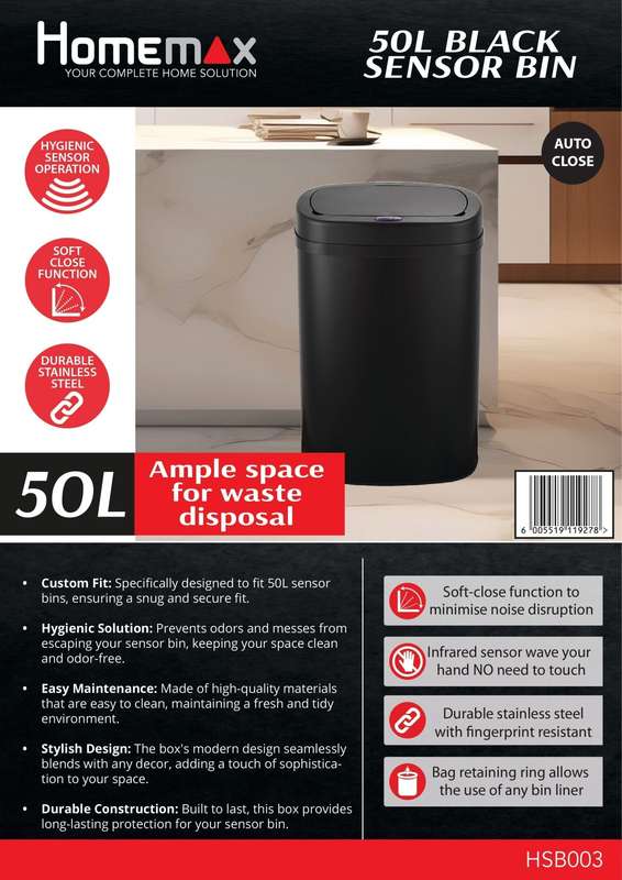 Homemax Sensor Smart Bin - 50L