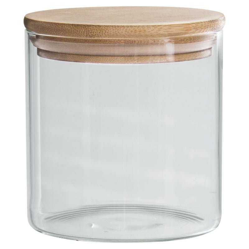 Jeanine Glass Jar & Wood Lid - Various Sizes
